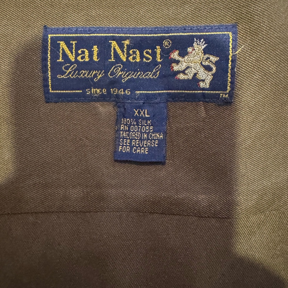 VTG Nat Nast Two Tone Silk Short Sleeve Camp Shirt XXL - Picture 3 of 5